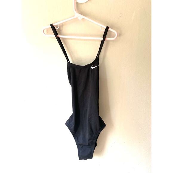 Nike Swim Womens Hydrastrong Lace-Up Tie-Back One-Piece Swimsuit Black Size 28/2 - Picture 5 of 11